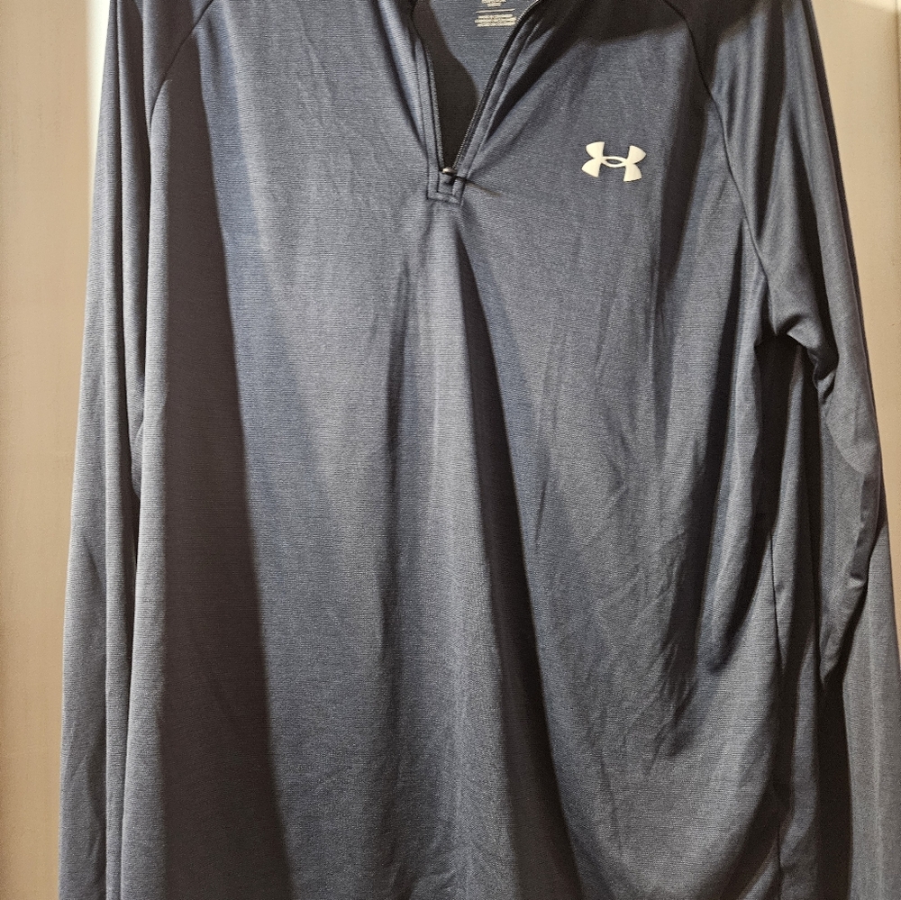 Men Under Armor Dark Blue Quarter-Zip Top Size M